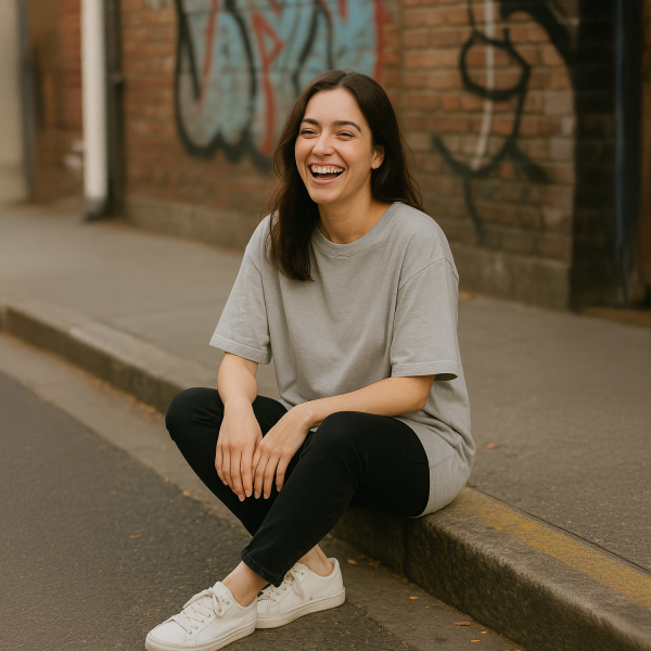 Playera Oversize Color Gris