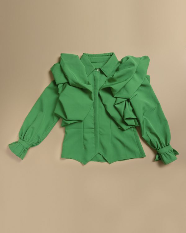 Camisa verde con volados