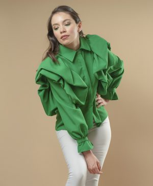 Camisa verde con volados